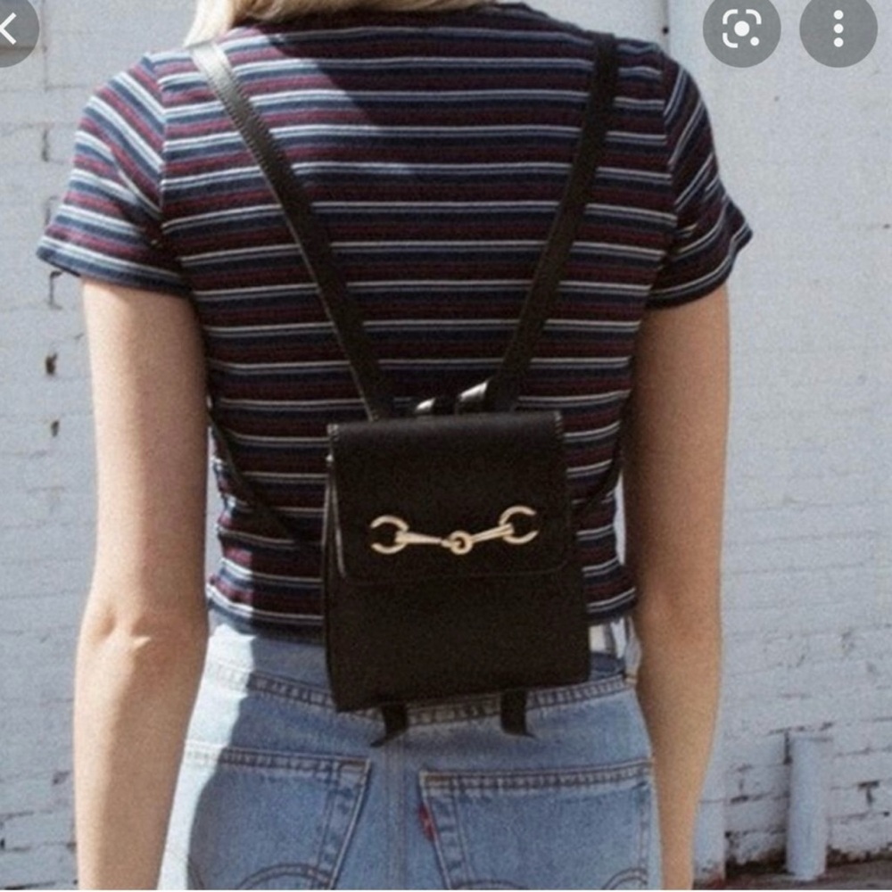 Brandy Melville Mini Faux Leather
Backpack Black Great Condition